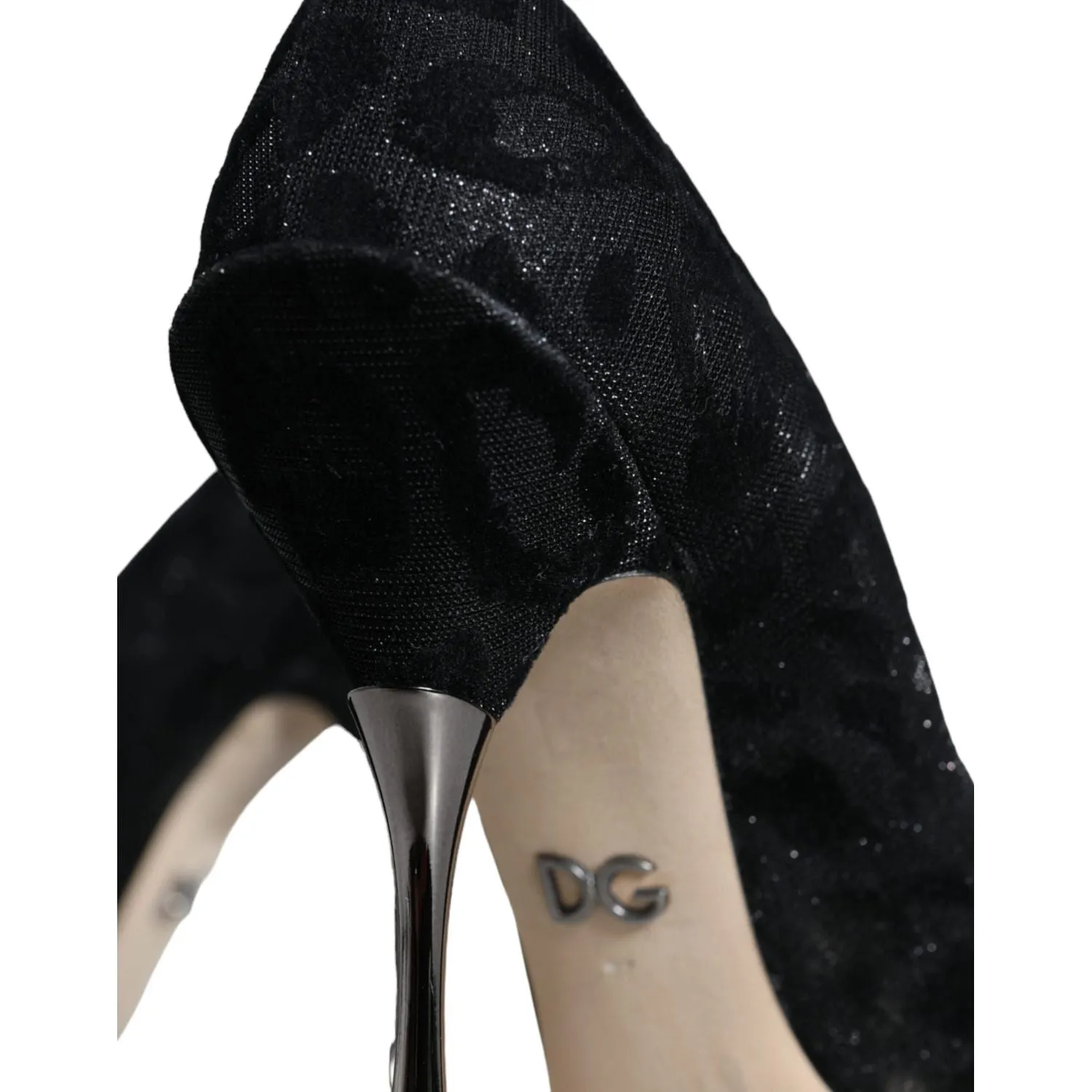 Dolce & Gabbana Black Leopard Lurex High Heels Pumps Shoes