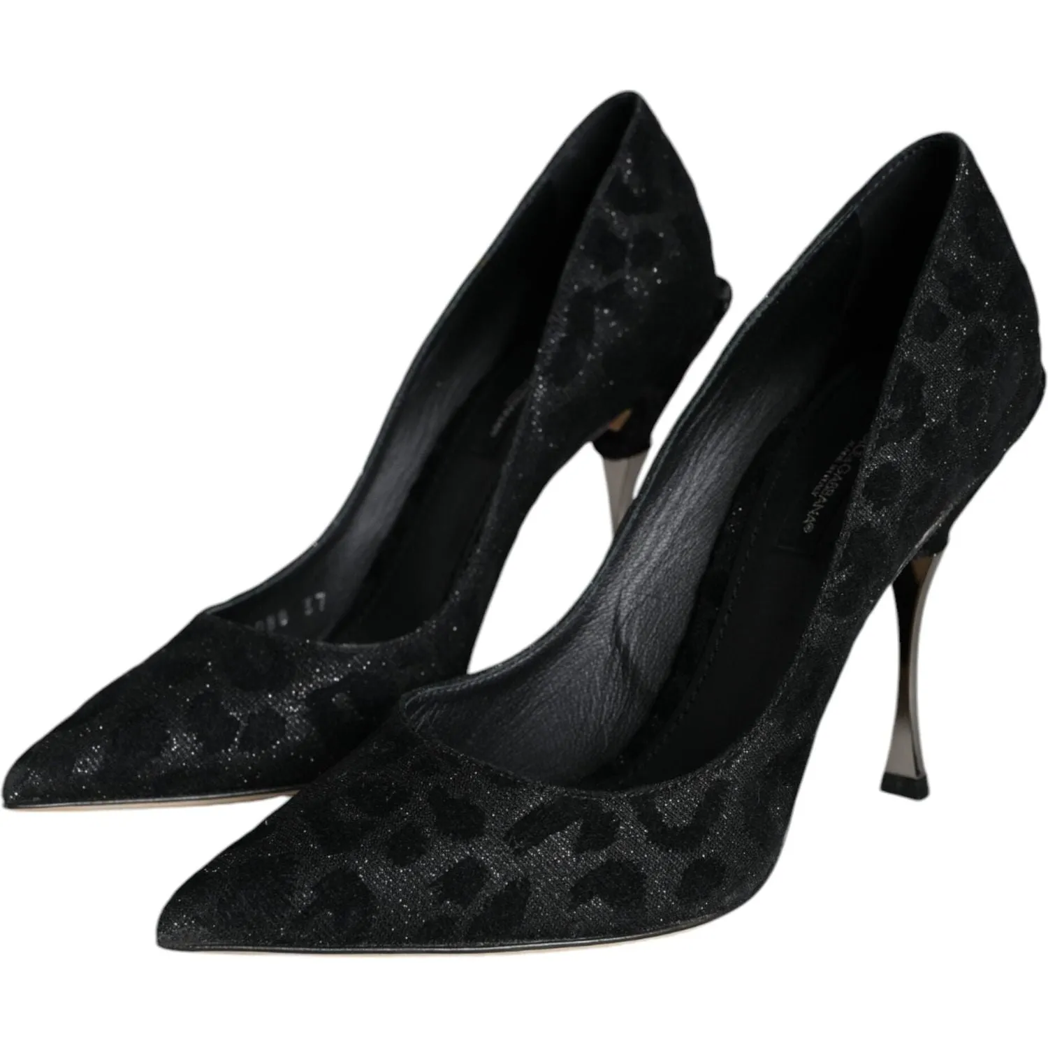 Dolce & Gabbana Black Leopard Lurex High Heels Pumps Shoes