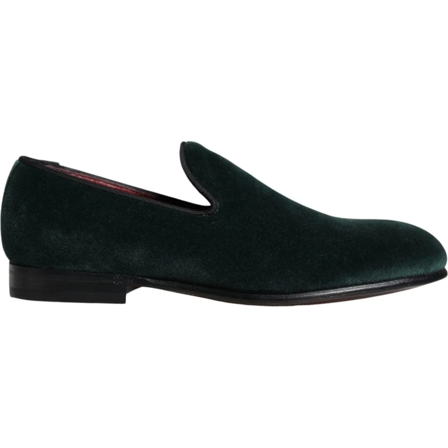 Dolce & Gabbana Green Velvet Slip On Loafers Flats Shoes