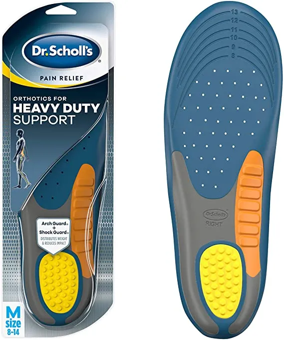 Dr. Scholl's Heavy Duty Support Pain Relief Orthotics | Designed for Men over 200lbs with Technology to Distribute Weight