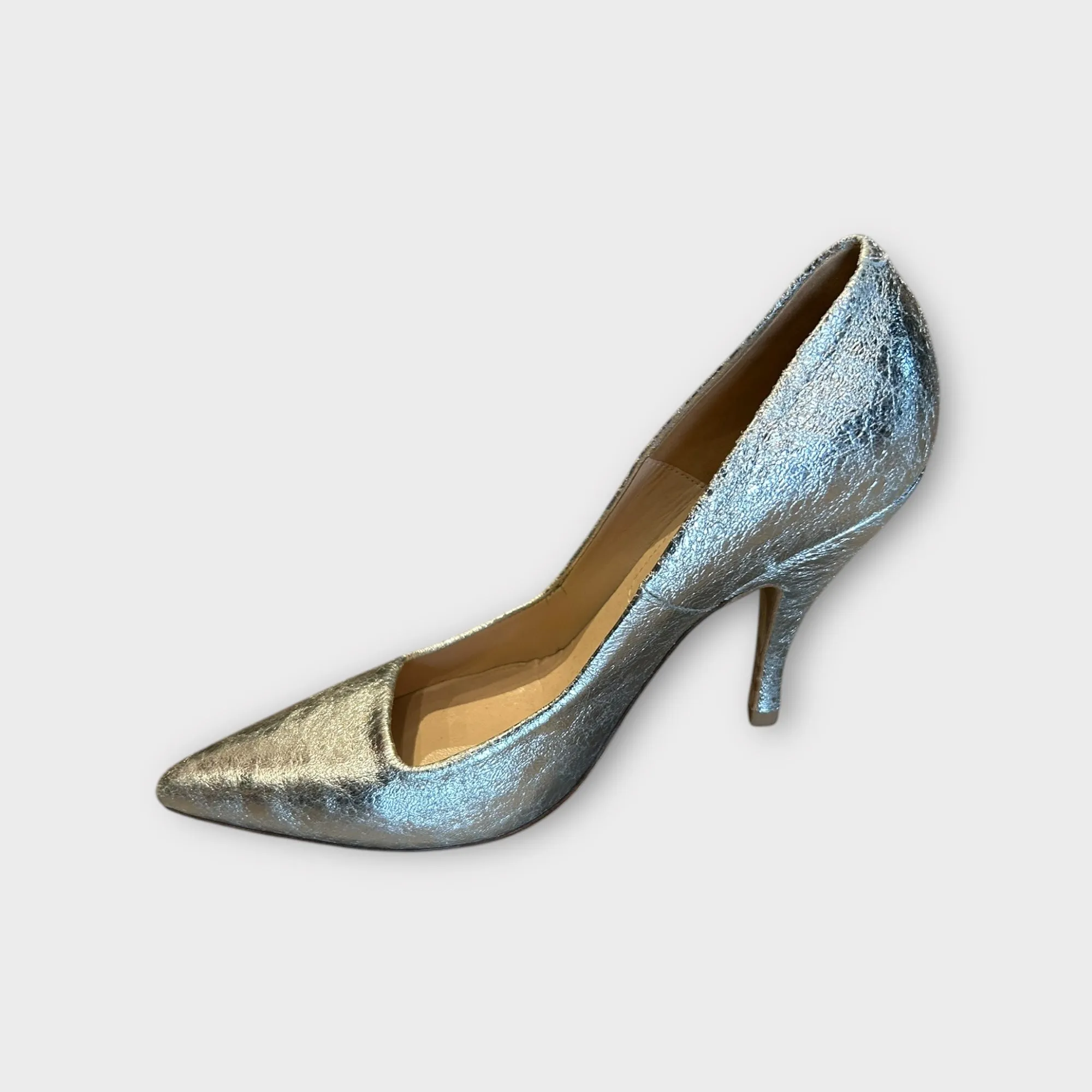 DRIES VAN NOTEN Silver Metallic Pumps - Size 39