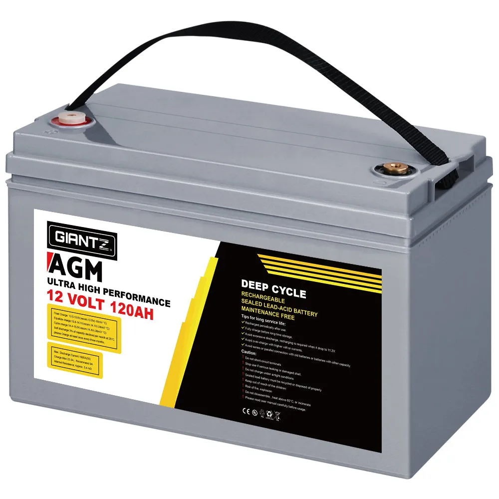 Durable 12V 120Ah AGM Deep Cycle Battery - Giantz