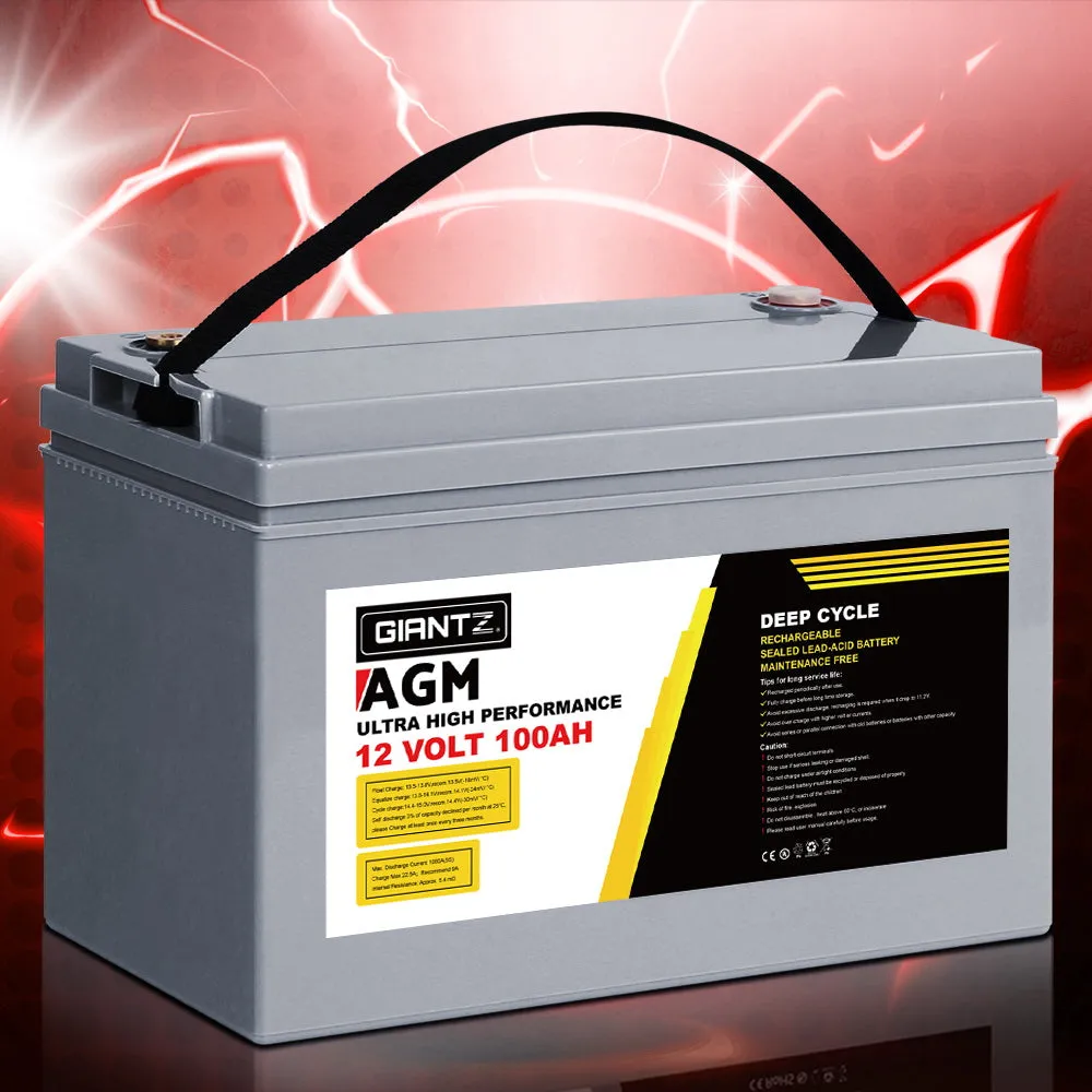 Durable 12V 120Ah AGM Deep Cycle Battery - Giantz