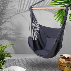 Durable Grey Hammock Chair with Cushions - Gardeon