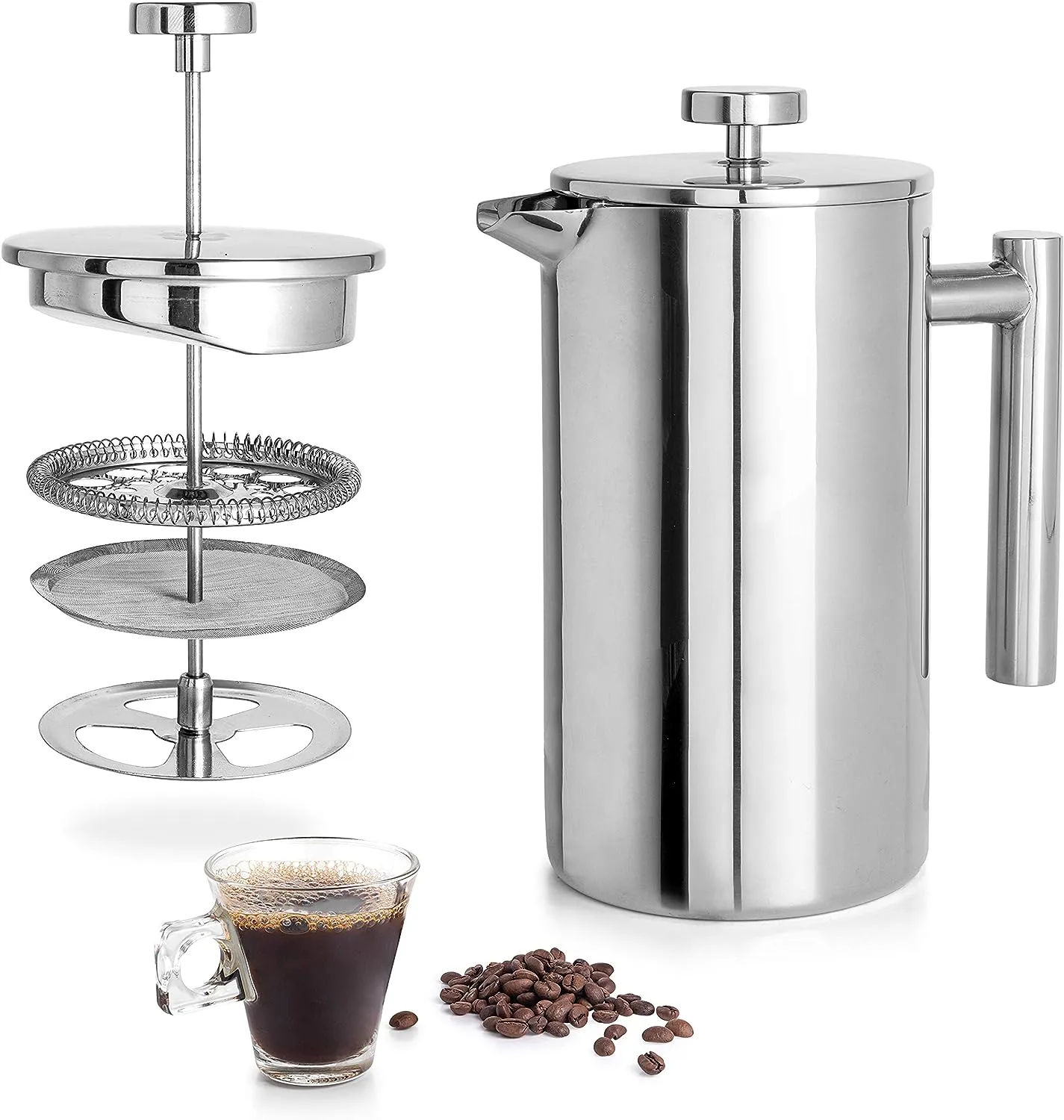 Durable Stainless Steel French Press for Strong and Easy Coffee Brewing