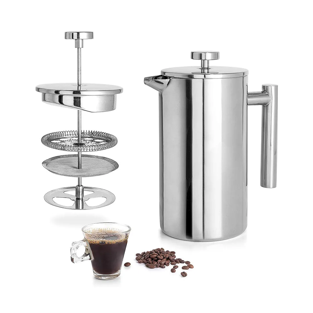 Durable Stainless Steel French Press for Strong and Easy Coffee Brewing