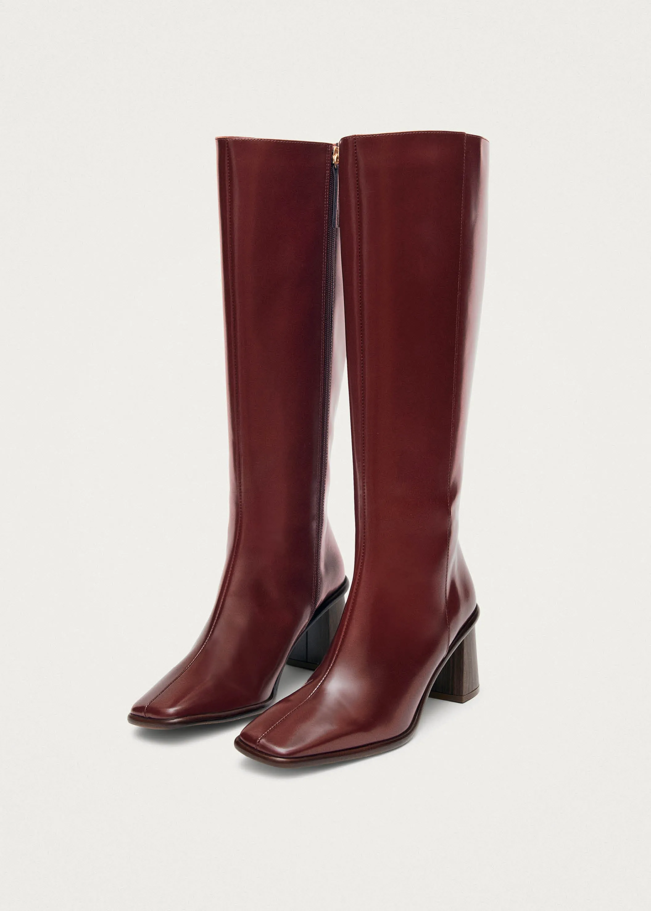 East Sleek Burgundy Leather Boots