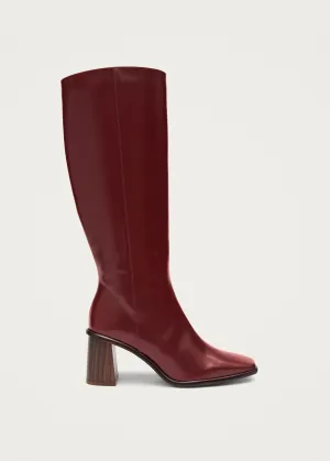 East Sleek Burgundy Leather Boots