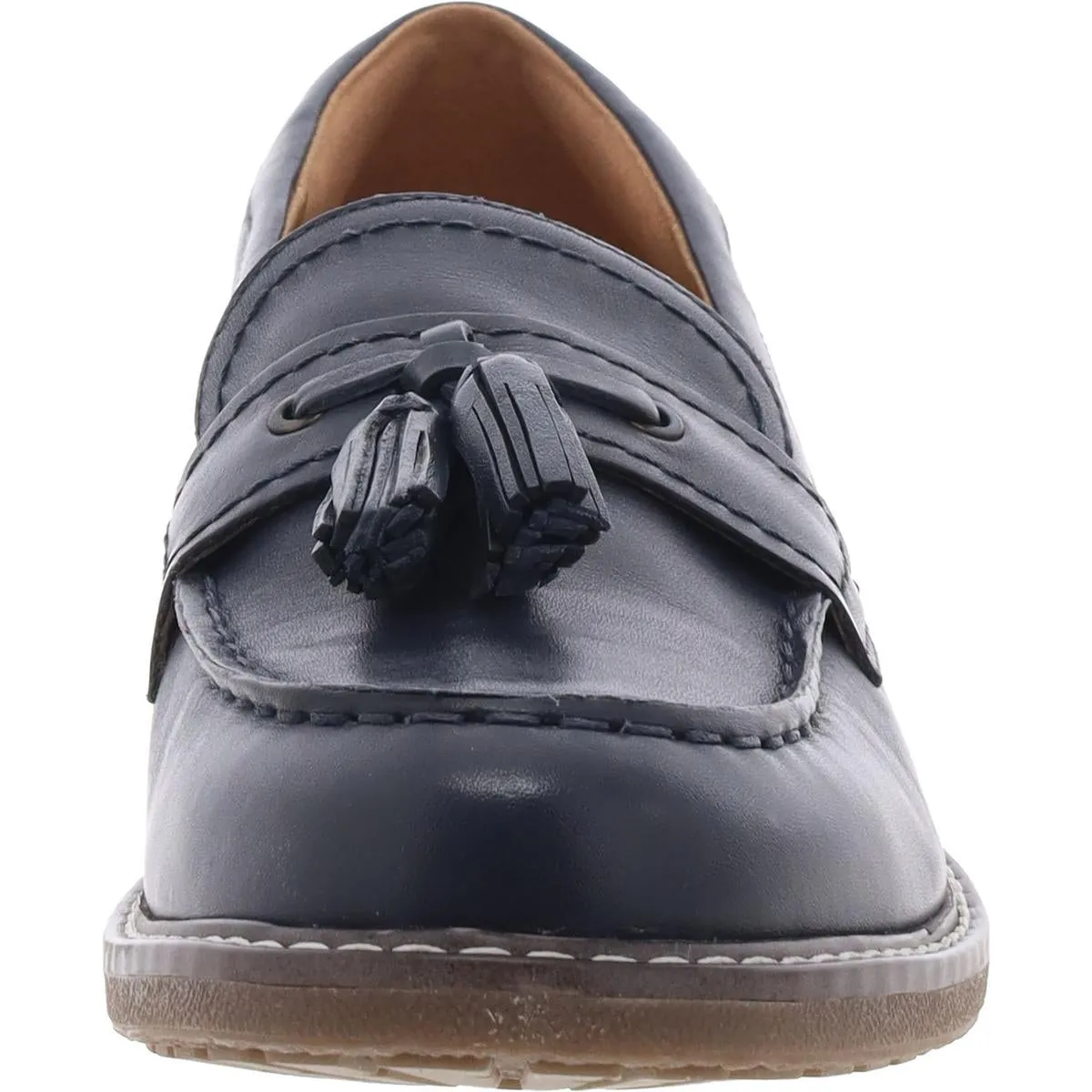 Easy Spirit Womens Janelle Leather Tassel Loafers