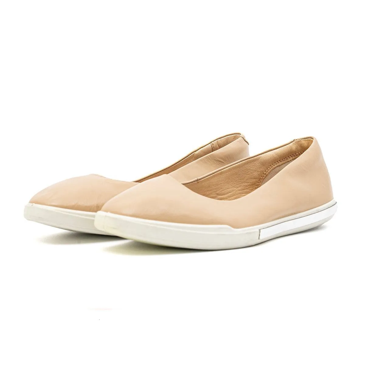 Ecco Simpil Ballerinas Leather Beige Colour For Women