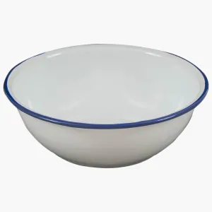 Enamel Vintage Camping Bowl, White