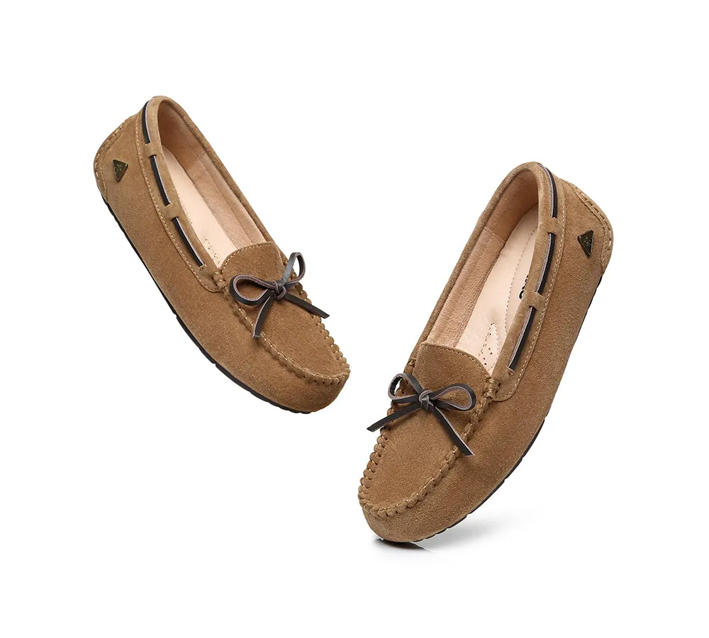 EVERAU® Women Leather Bow Casual Summer Moccasins