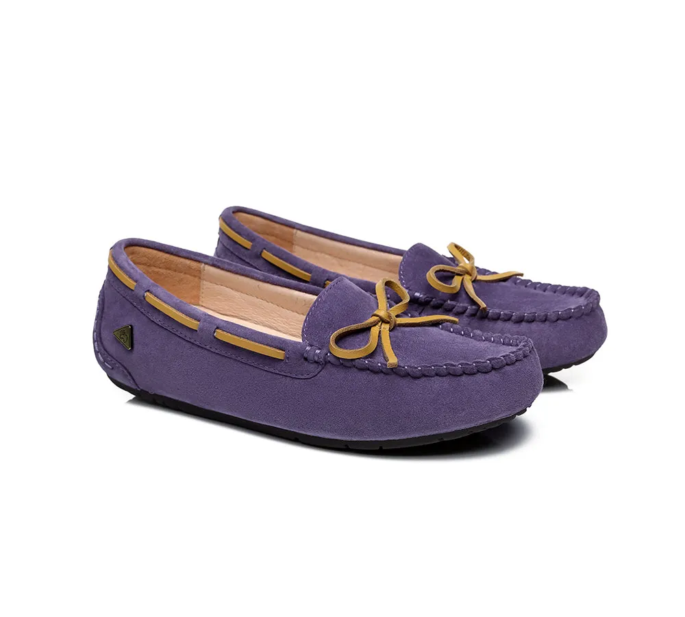 EVERAU® Women Leather Bow Casual Summer Moccasins