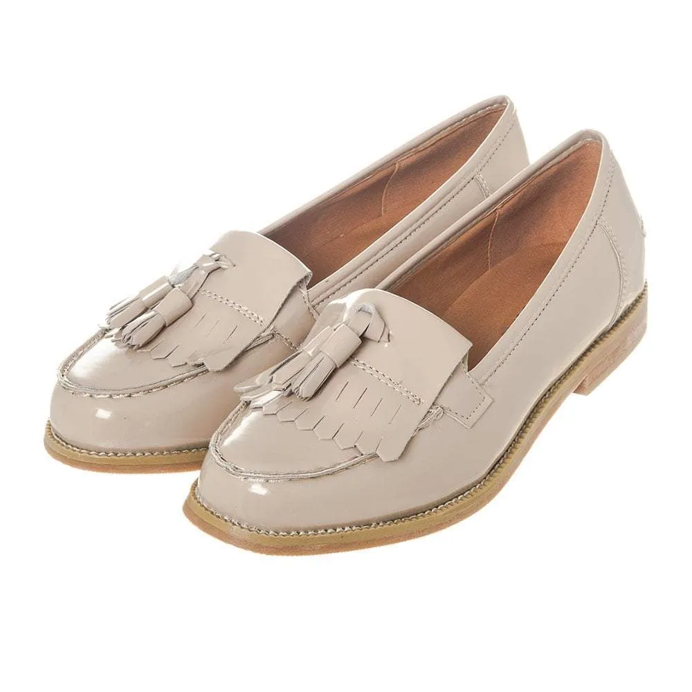 Evie Flat Block Heel Fringe Tassel Loafer