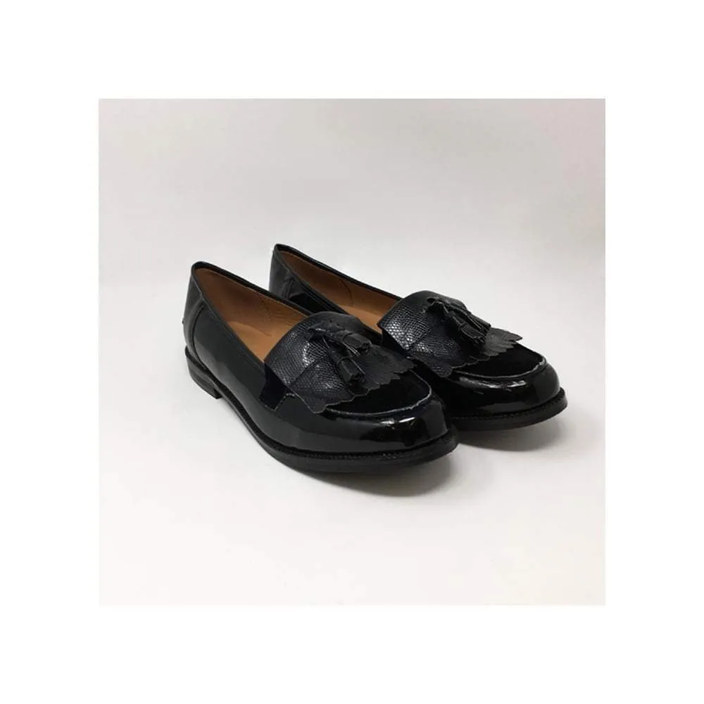 Evie Flat Block Heel Fringe Tassel Loafer