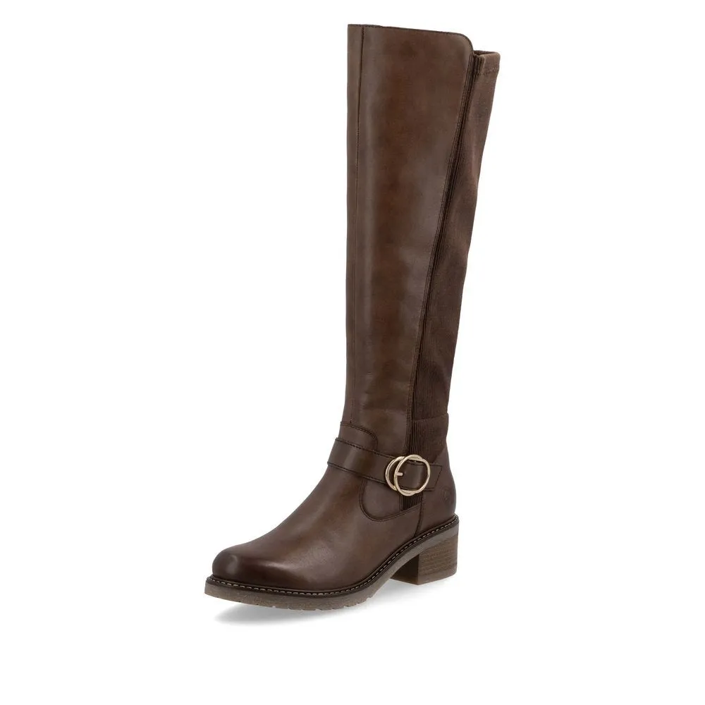 Falcon Brown Knee High Winter Boots