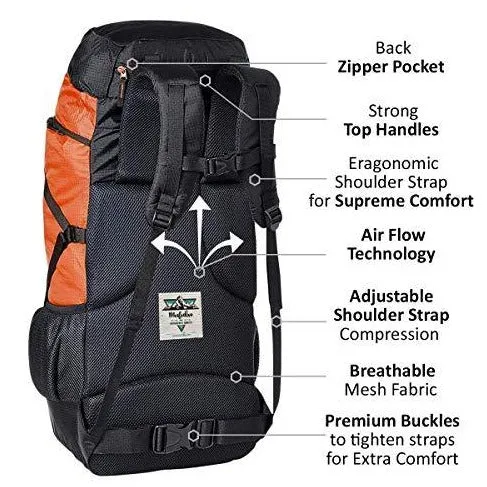 Fearless 60 LTR Rucksack - Tangy Orange & Black