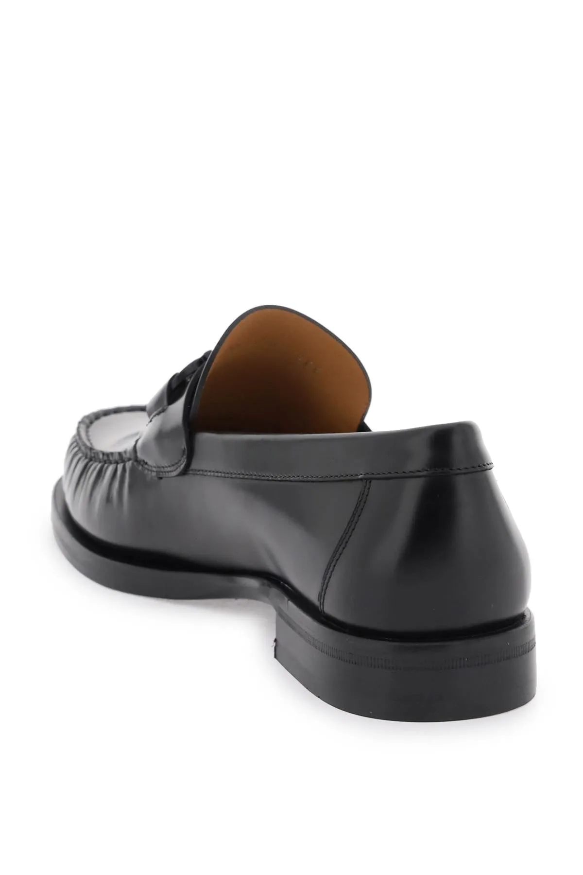 Ferragamo Iconic Black Gancini Hook Loafers for Men in Brushed Leather | SS24