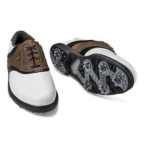 FootJoy Men's Originals Golf Shoes White 10 M Brown, US