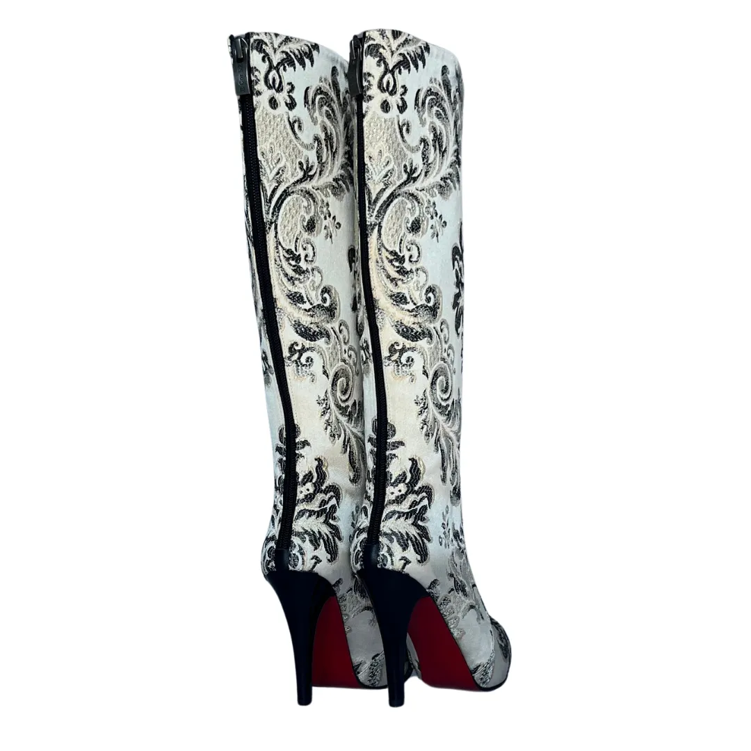 French Riviera Noir Knee High Stiletto