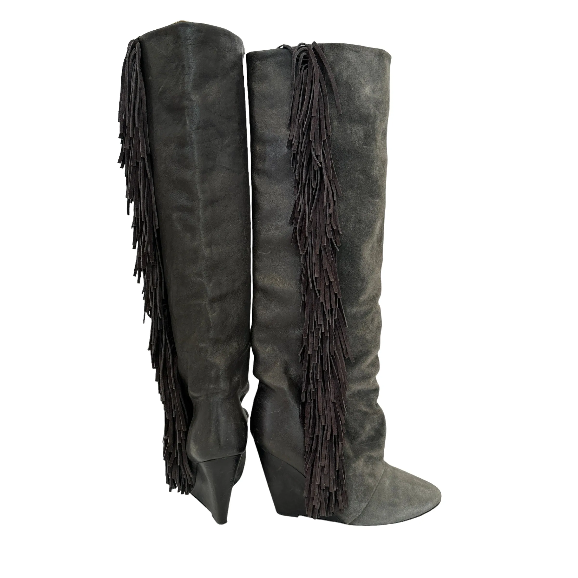 Fringe Suede Boots - 9