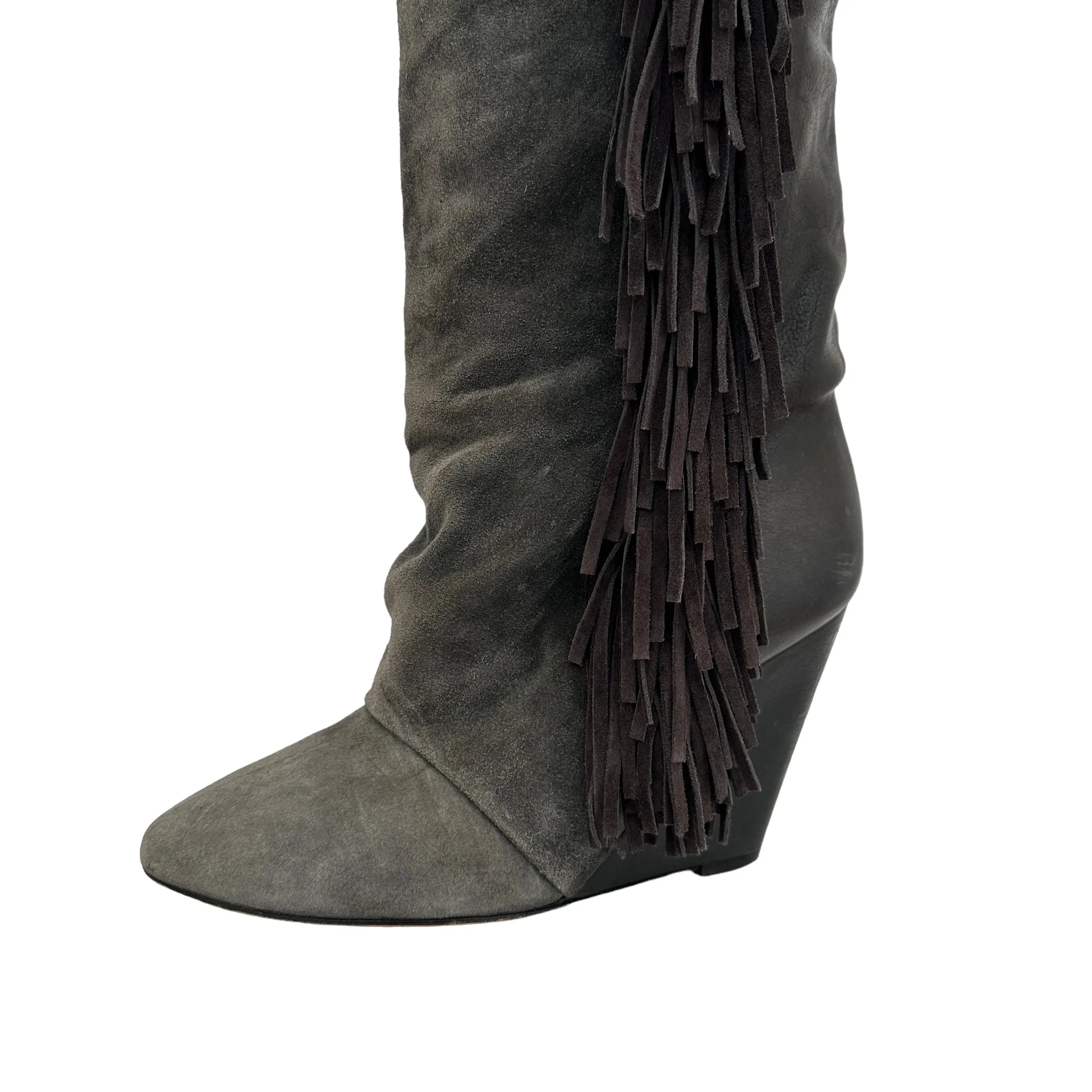 Fringe Suede Boots - 9