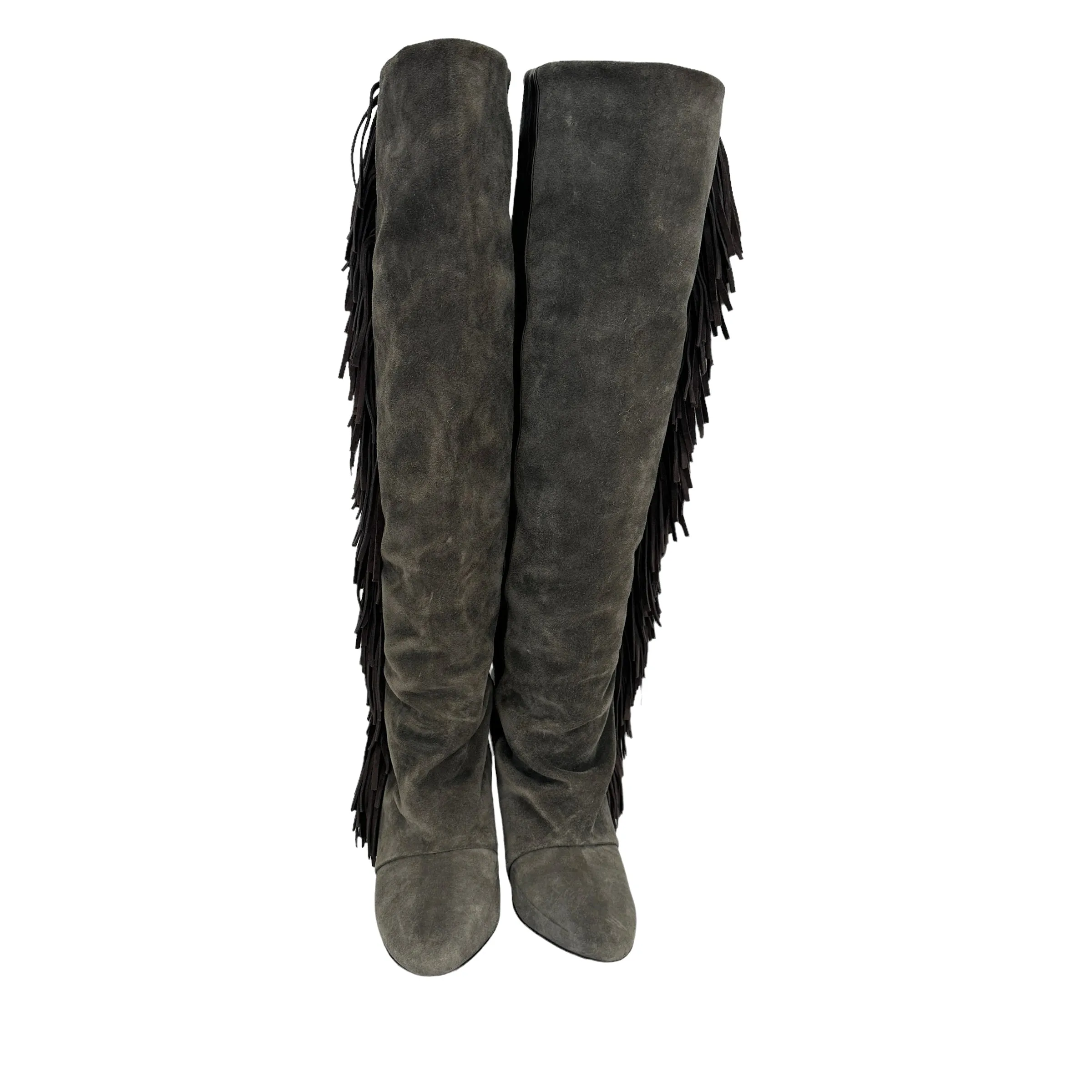 Fringe Suede Boots - 9