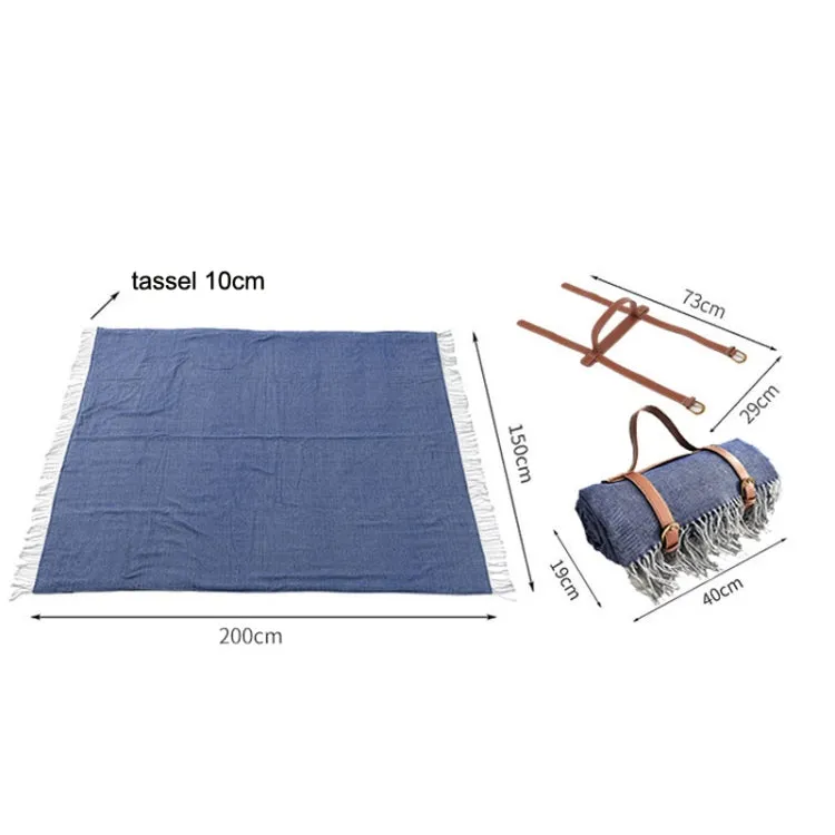 FWP Waterproof Thick Tassel Picnic Mat, Size: 200x150cm(Coffee)