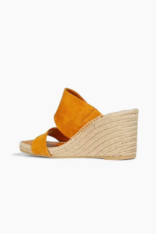 Gaelan Suede Wedge Sandal - Saffron