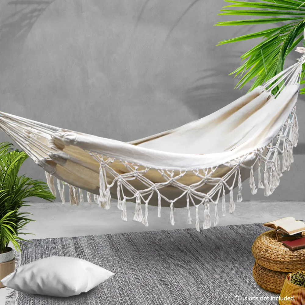 Gardeon Hammock Bed Rope Tassel Outdoor Hammocks Chair Camping