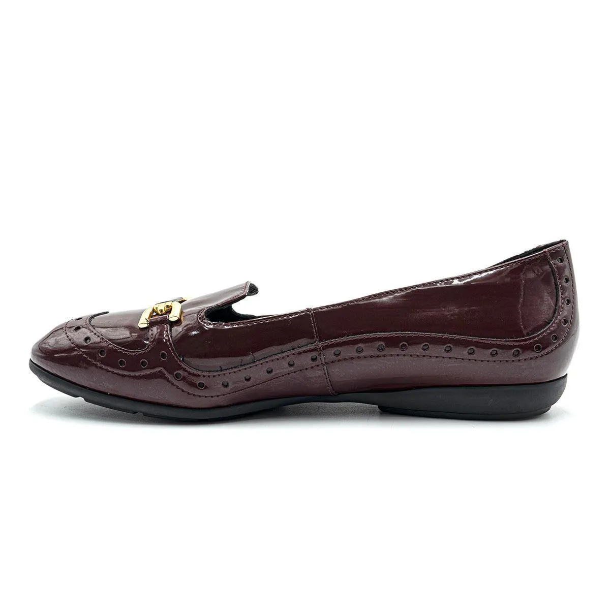 Geox Formal Loafers Leather Burgundy Colour For Women