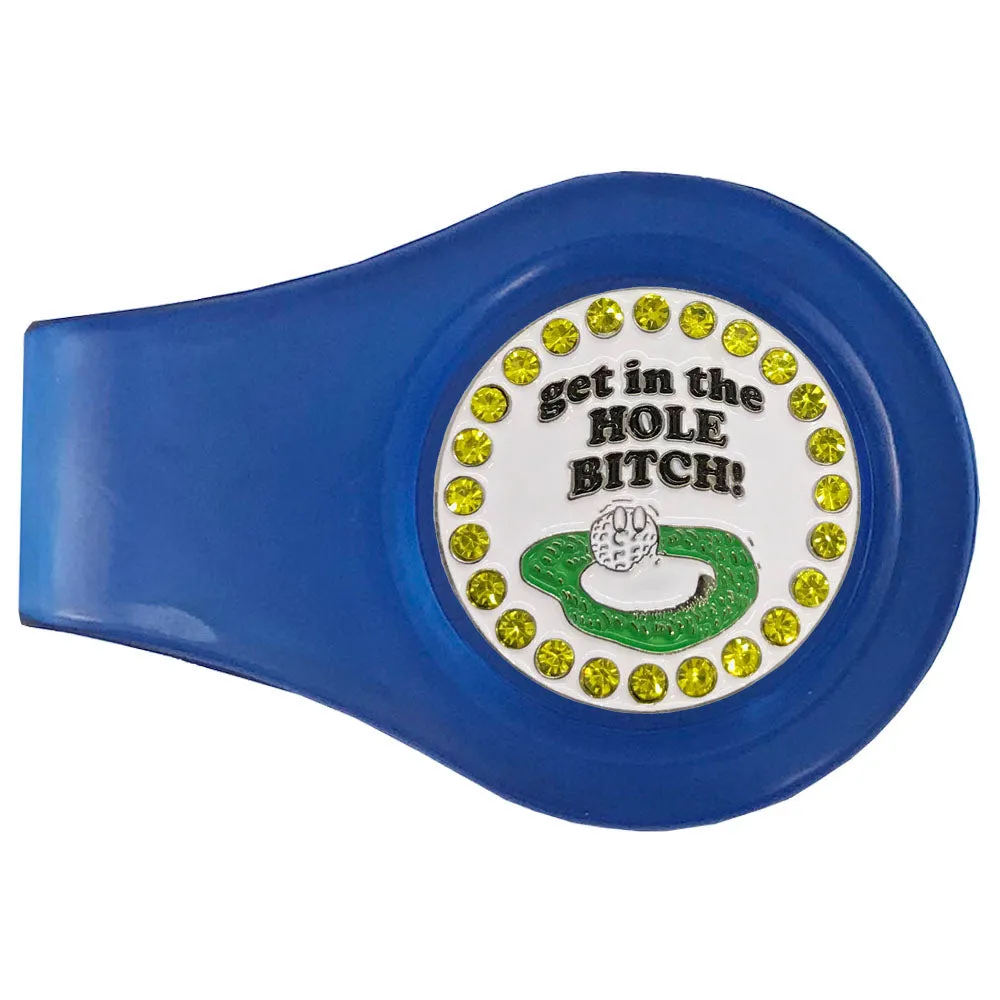 Get In The Hole Bitch Golf Ball Marker With Colored Clip