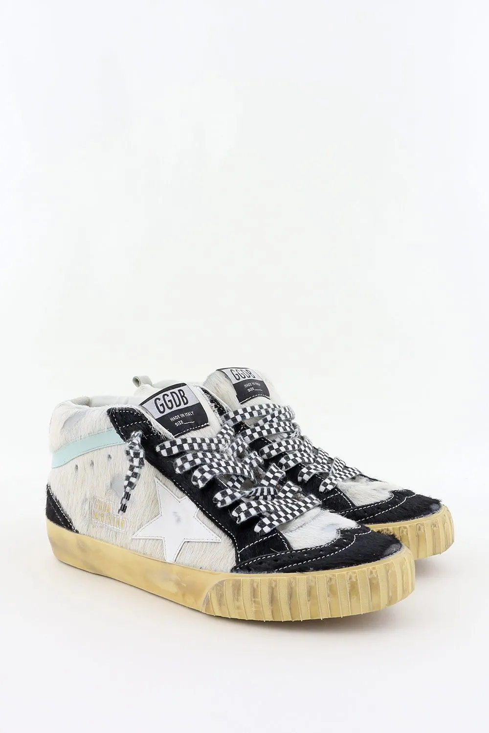 GOLDEN GOOSE White Black Aquamarine Ice Midstar Sneaker for Women