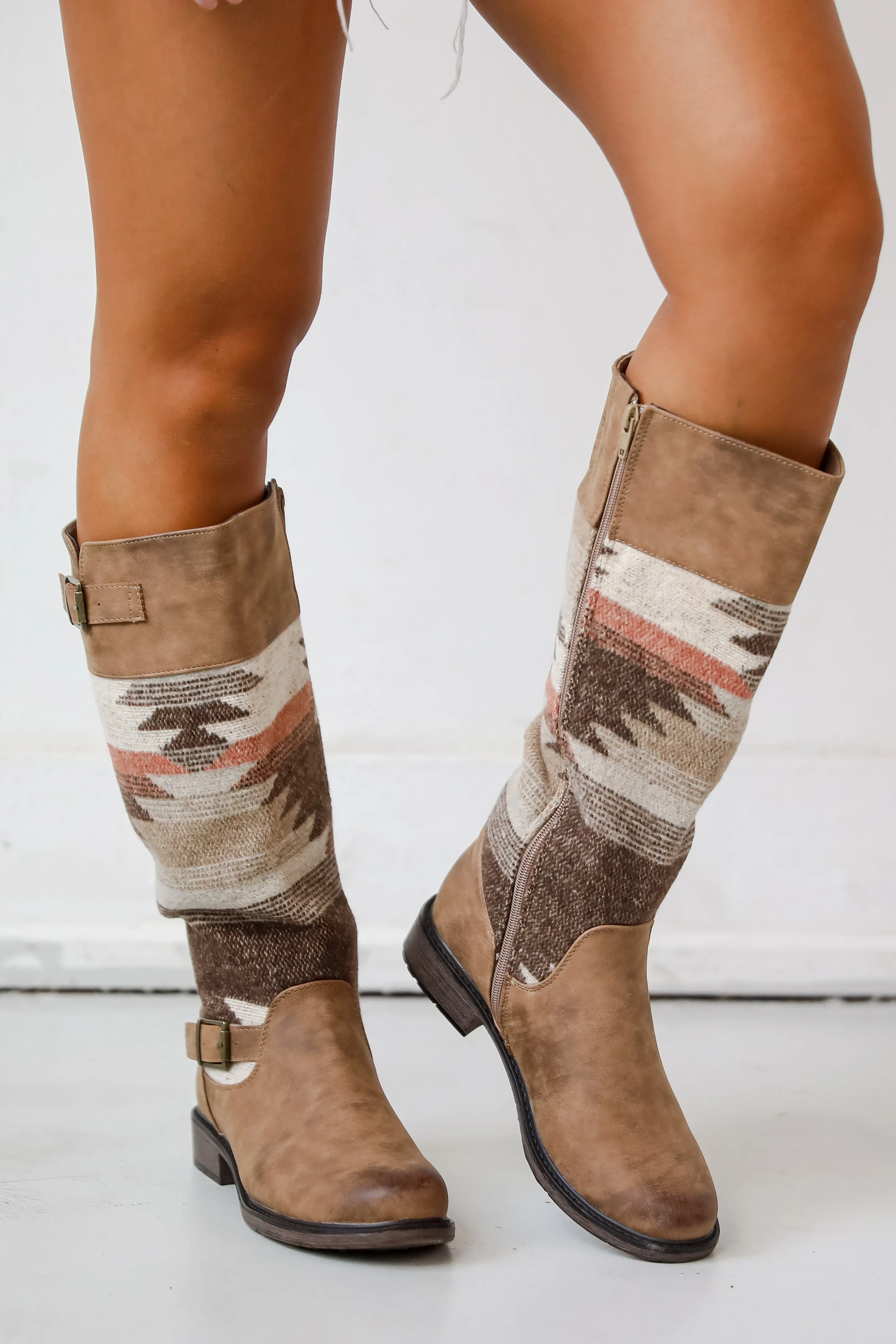 Gone Out West Taupe Aztec Boots