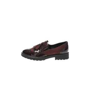 Graceland Patent Tassel Brogue Loafers Leather Burgundy Colour For Women