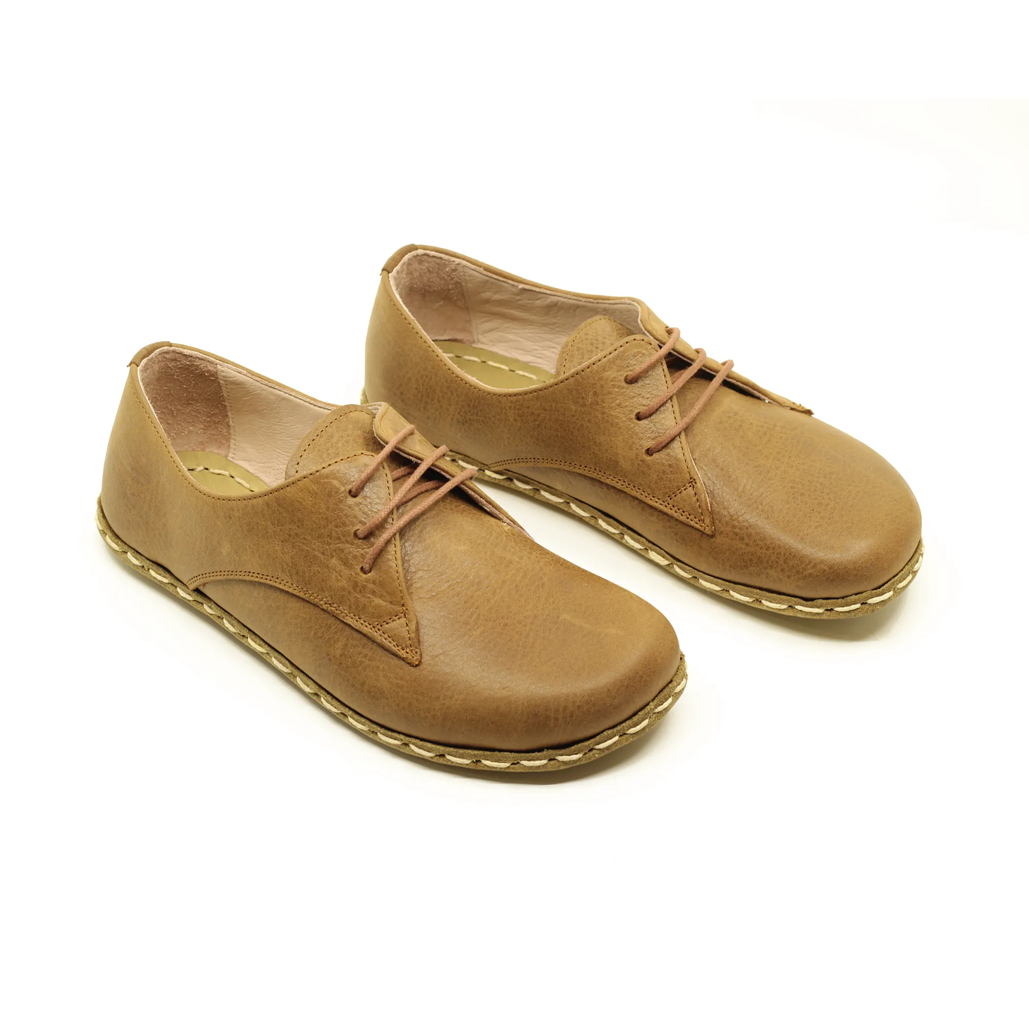 Handmade Barefoot Leather Shoes Matte Brown for Men