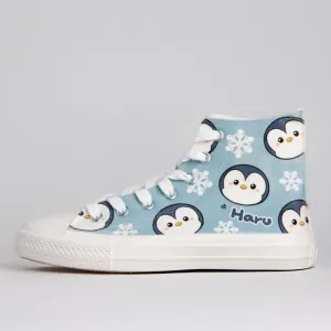 Haru the Penguin High Top Canvas Shoes - Unisex