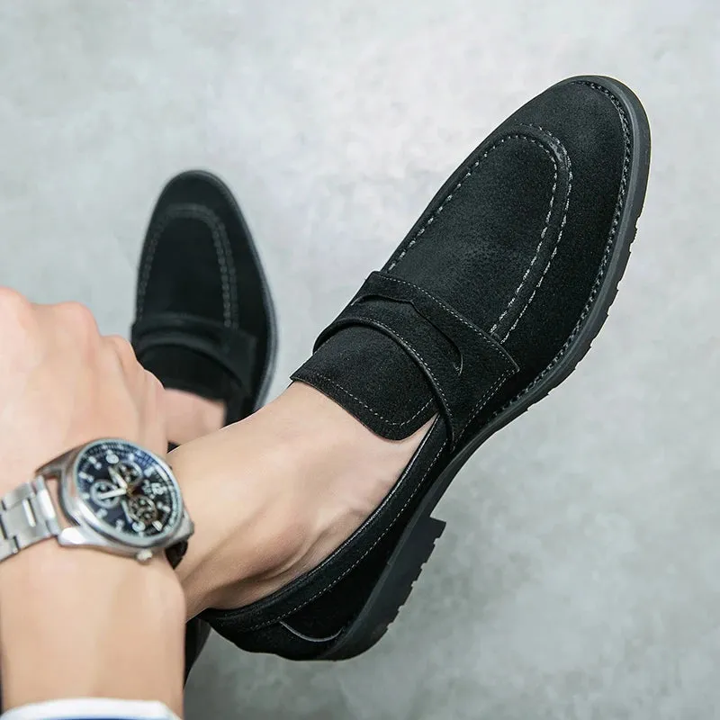 Hnzxzm Designer New Mens Leather Casual Shoes Formal Brogue Shoes for Men Tassel Loafers Comfortable Black Brown suede Moccasins