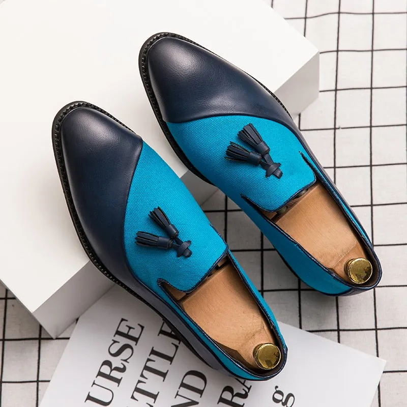 Hnzxzm Fashion Business Dress Men's Shoes Classic Leather Men Suits Shoes Slip-On Oxfords Shoes Party tassel designer shoes