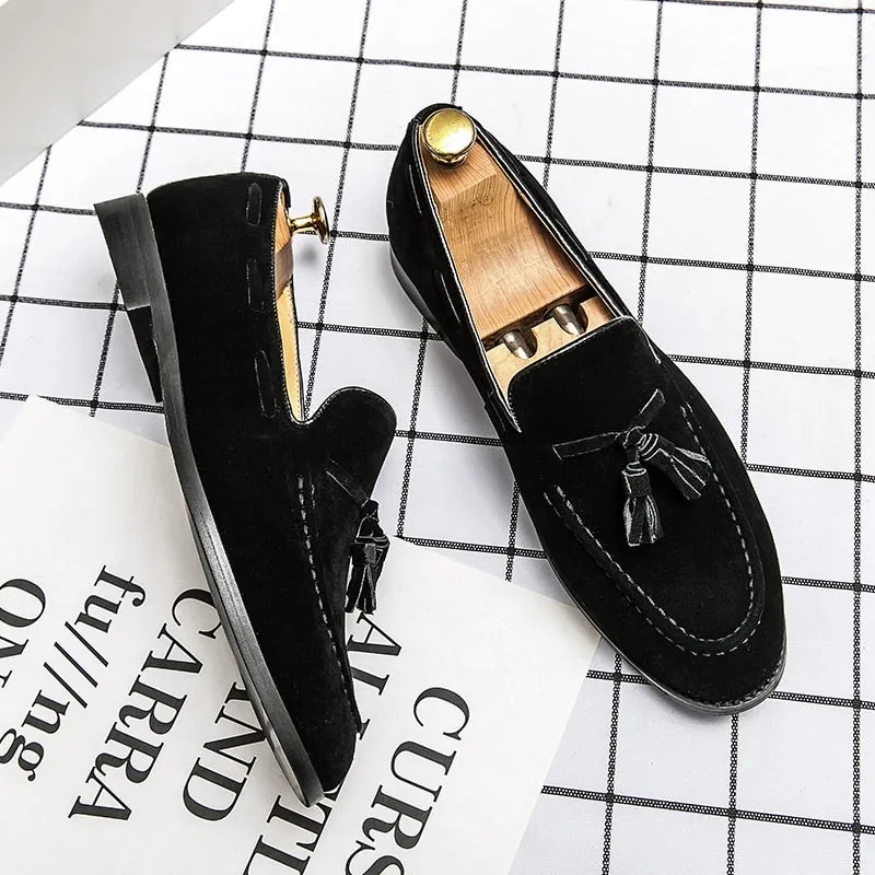 Hnzxzm Fashion Suede Tassel Leisure Men's Shoes Summer Italy Style Soft Moccasins Men Loafers High Quality Shoes Men Flats Driving Shoe