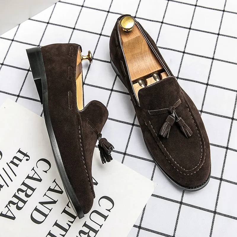 Hnzxzm Fashion Suede Tassel Leisure Men's Shoes Summer Italy Style Soft Moccasins Men Loafers High Quality Shoes Men Flats Driving Shoe