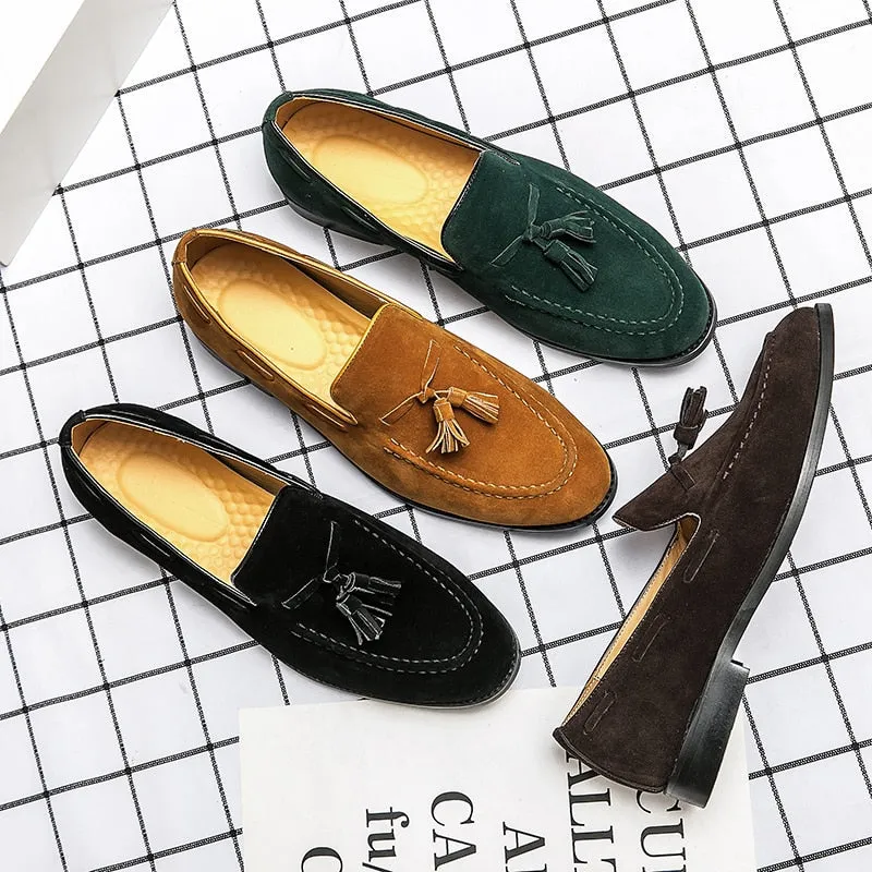 Hnzxzm Fashion Suede Tassel Leisure Men's Shoes Summer Italy Style Soft Moccasins Men Loafers High Quality Shoes Men Flats Driving Shoe