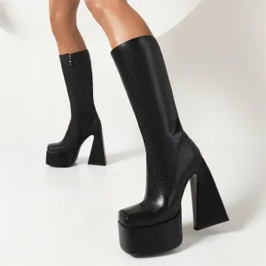 Hope 5 Inch Platform Boots Black