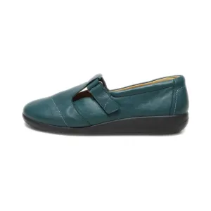 Hotter Loafers Leather Green Colour For Women