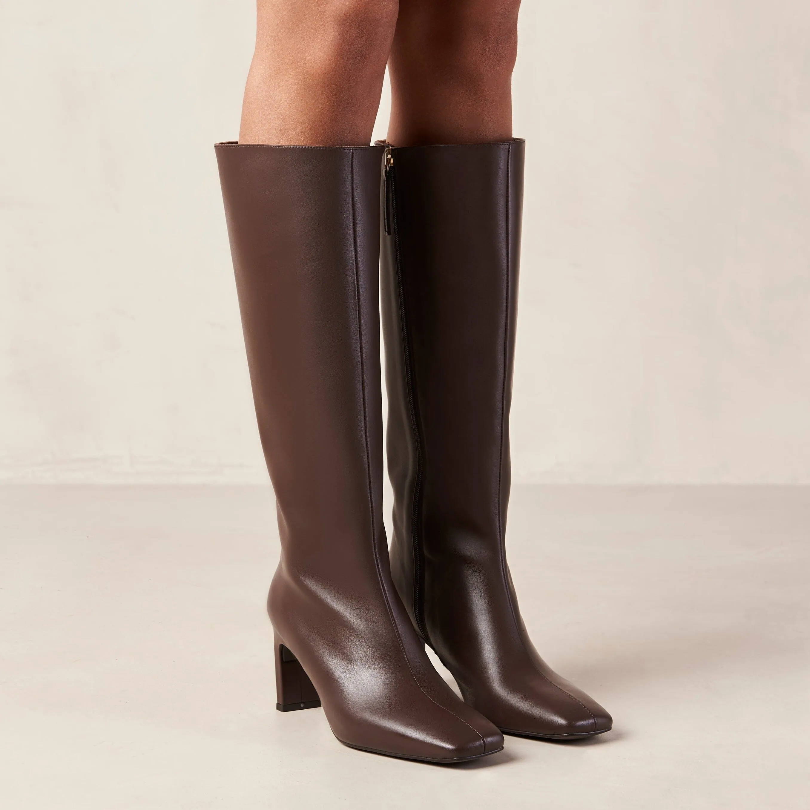 Isobel Coffee Brown Leather Boots