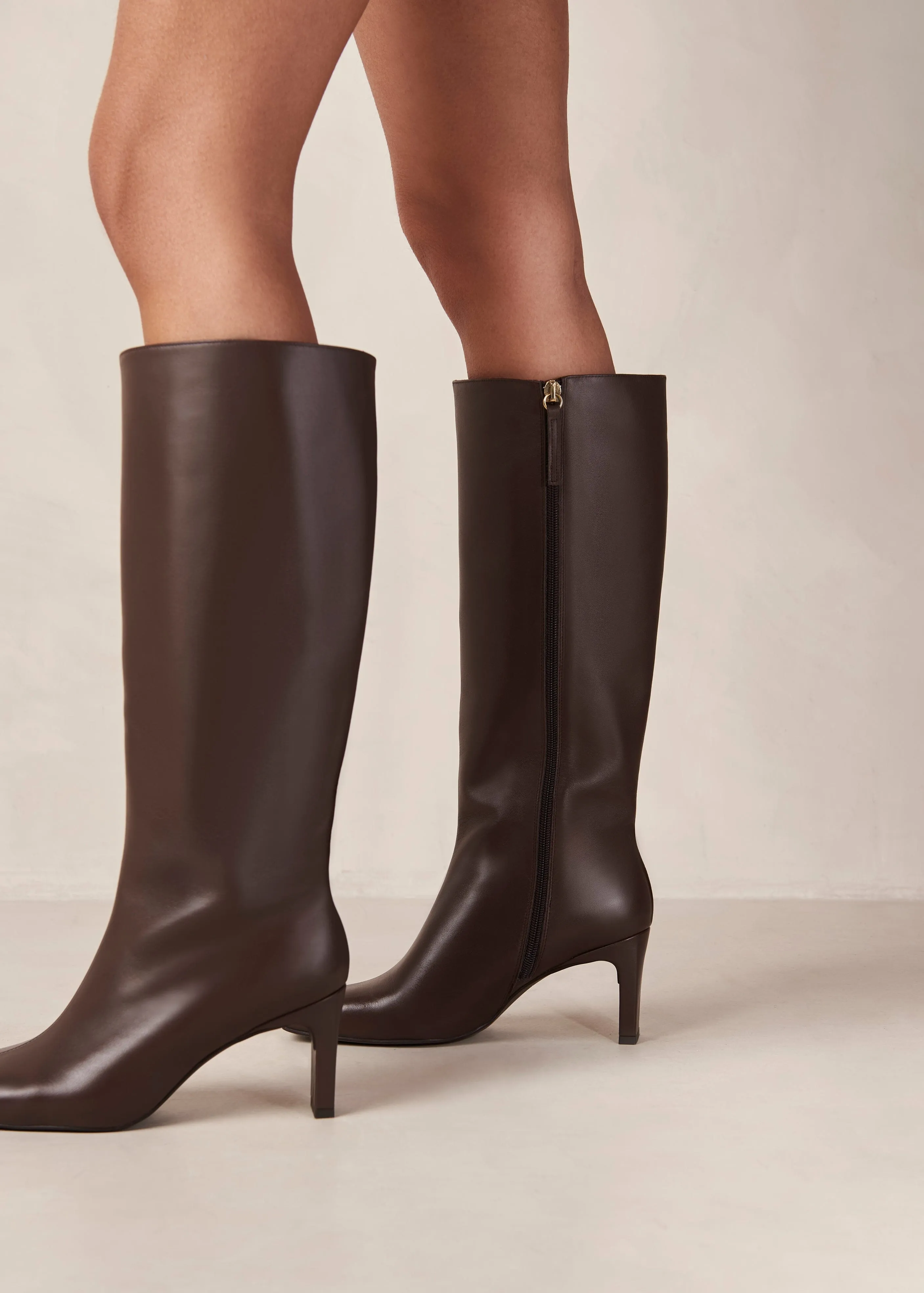 Isobel Coffee Brown Leather Boots