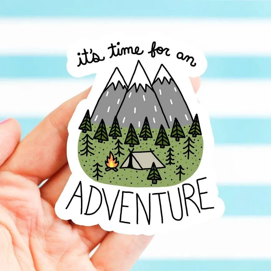 It's Time for An Adventure Camping Sticker