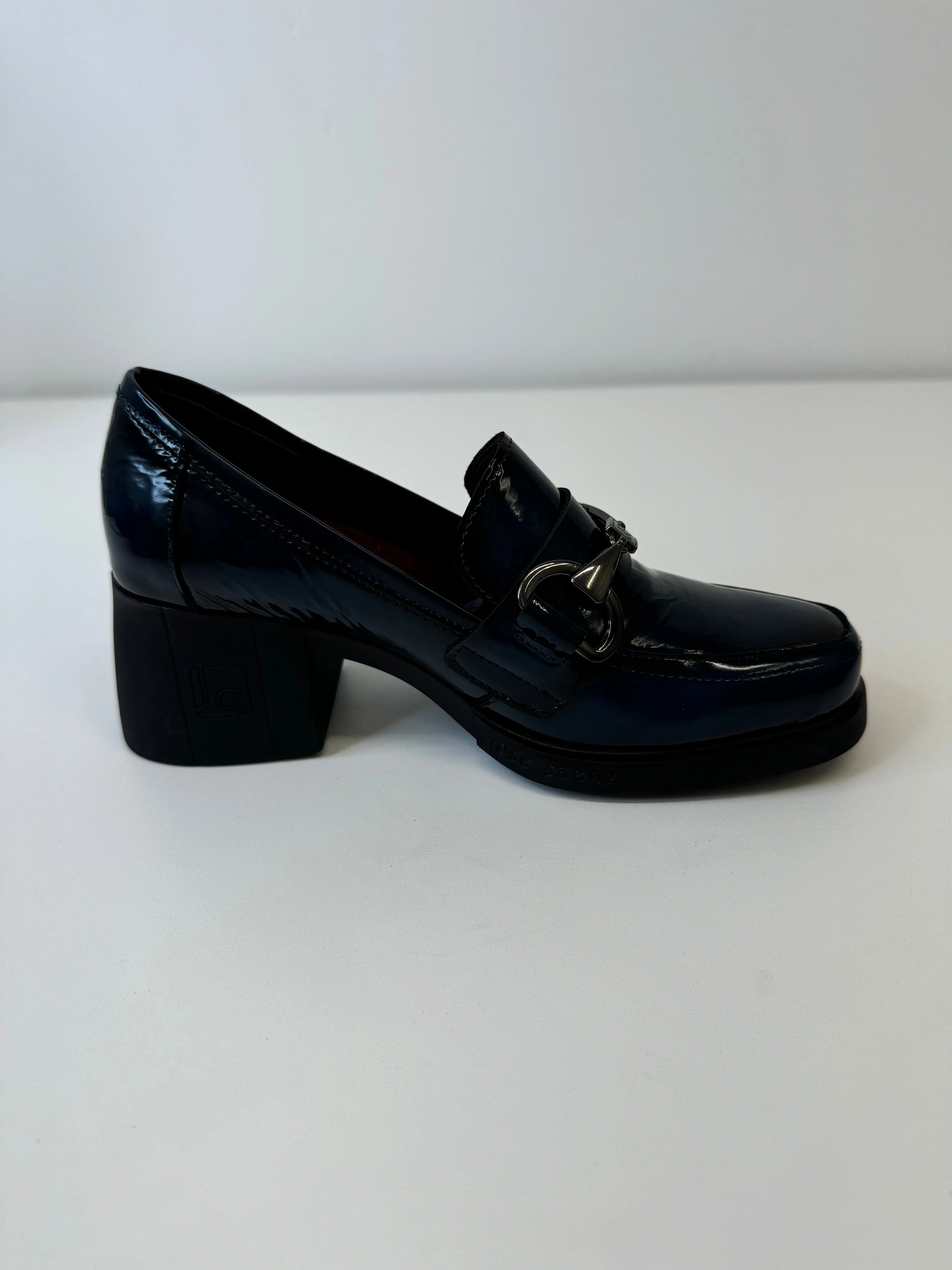 JOSE SAENZ Navy Heel Loafers