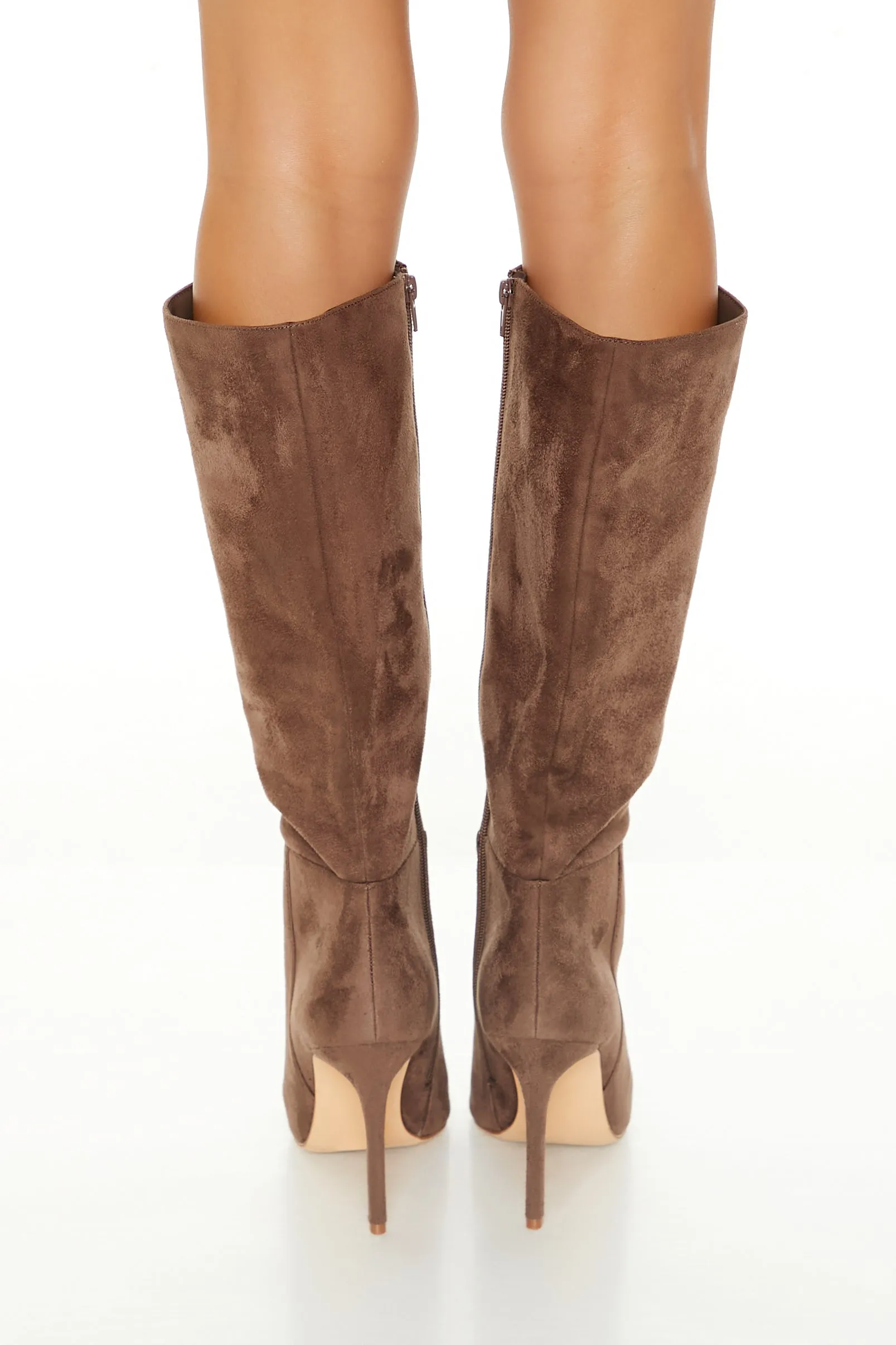 Knee-High Faux Suede Stiletto Boots