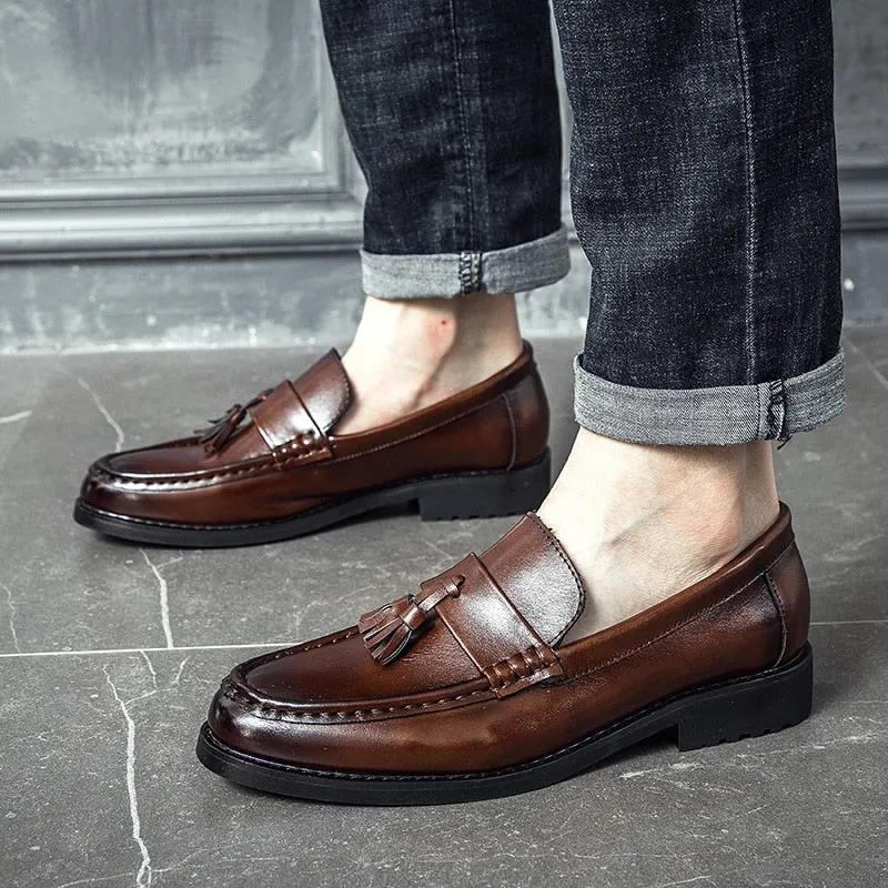 [Korean Style] High Quality Leather Tassel Loafers